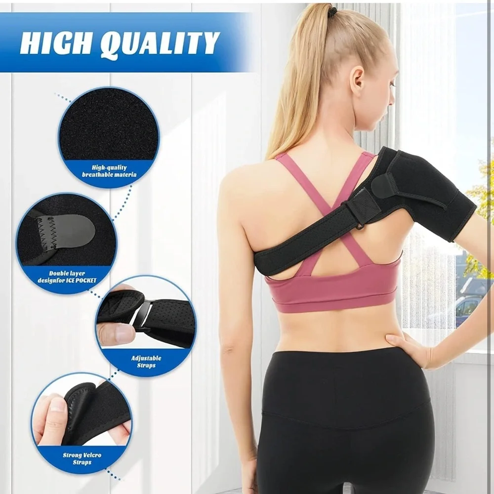 Adjustable Shoulder Support Brace Black NEW